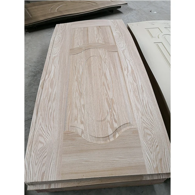 Natural Wood Veneer Melamine Paper Hdf Moulded Door Skin For Interior Door Making