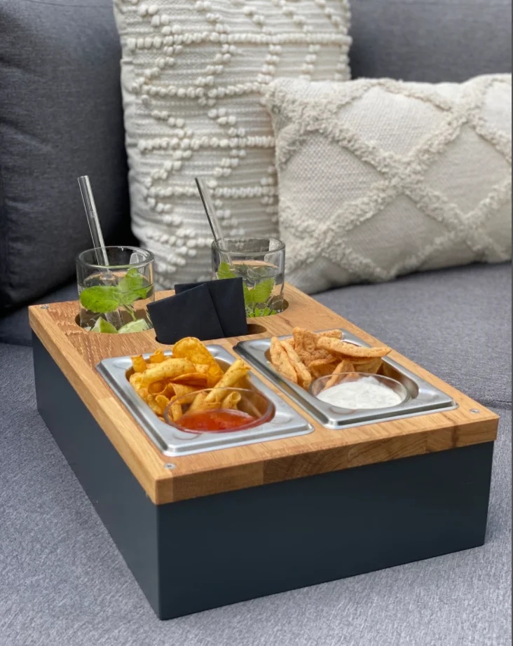 Snack Bowls Tray Caddy  Sofa Organizer Couch Console  Snack Caddy Couch  Couch Cup Holder Tray