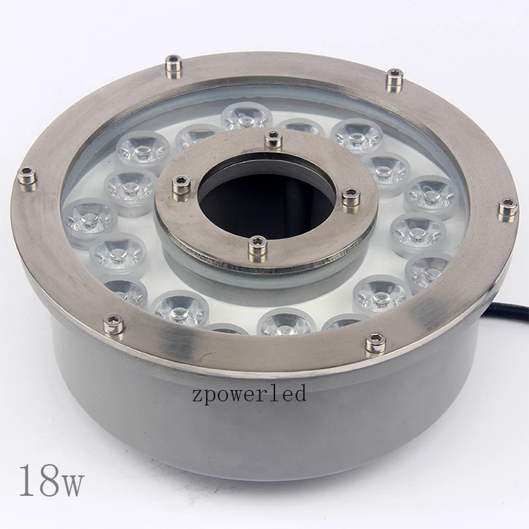 
Aluminum housing IP68 automatic rgb 18w underwater led fountain lighting 