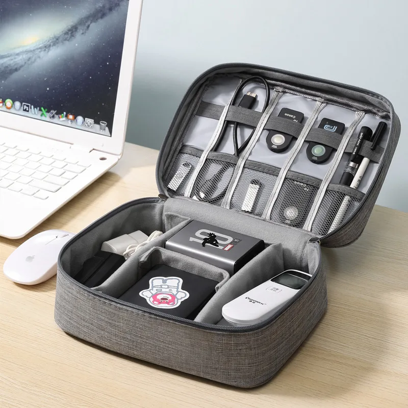 Cheap cationic Oxford Cloth portable waterproof mobile phone digital cable storage bag