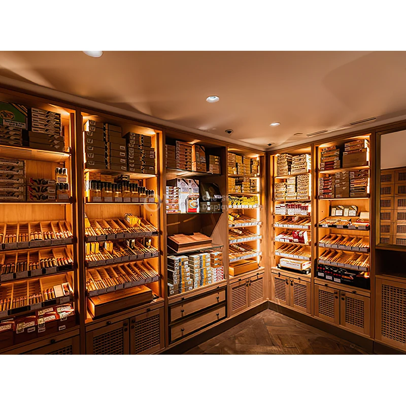 Большой вместительный коммерческий настенный шкаф хьюмидор с кедровым ящиком роскошный деревянный для сигар