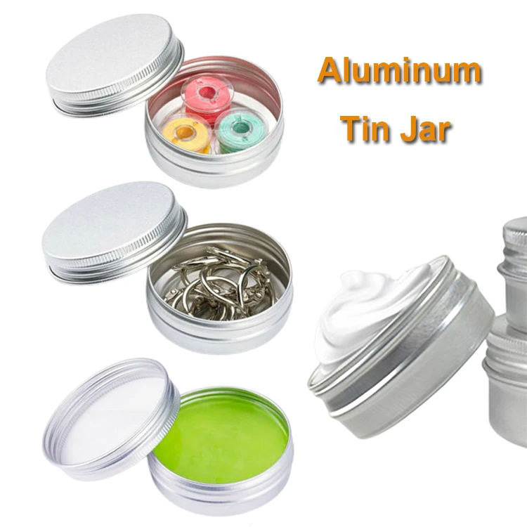 Custom Empty10/15/30/50g Pomade Wax Cream Jar Hair Cream Container Aluminum Candle Tin Can Aluminum Cosmetics Jar With Screw Lid