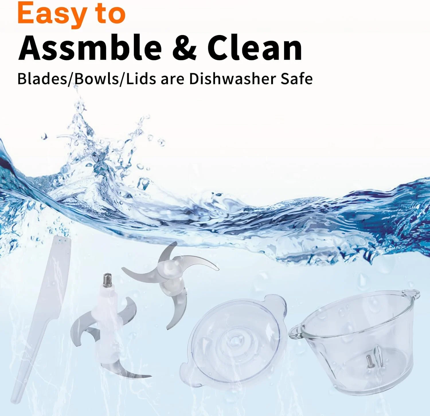 1.8L Mini Electric Stainless Steel Food Chopper 300W Meat Grinder for Home and Restaurant Use Copper Motor