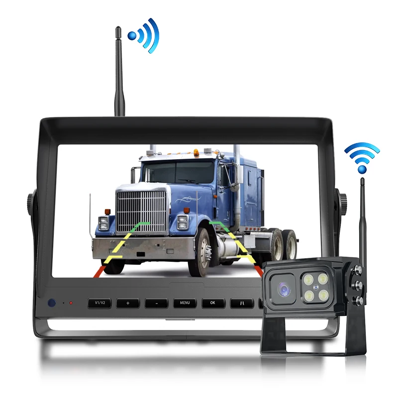Digital Wireless Back Up System Receiver 7 Inch Car Monitor Wireless Monitor AHD 1080P Backup Reverse Camera For Bus Truck