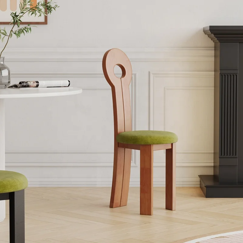 Middle ancient style Luxury nordic Design Wood Dining Chairs With Top Grain Leather Of Furniture Dining Room Chair