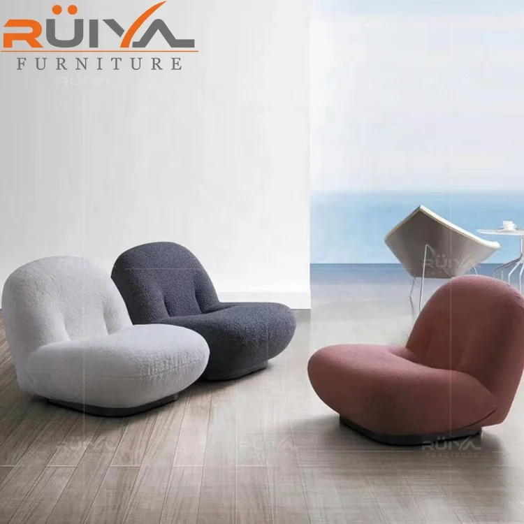 Customized and Affordable Teddy white velvet lounger curved living room sofa