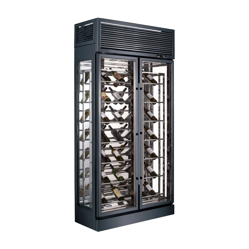 Thermostatic wine cabinet Chilled wine glass display freezer Stainless steel cellar