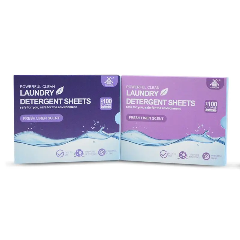 Free sample 100% dissolvable quickly natural scent laundry detergent sheets for Sensitive Skin