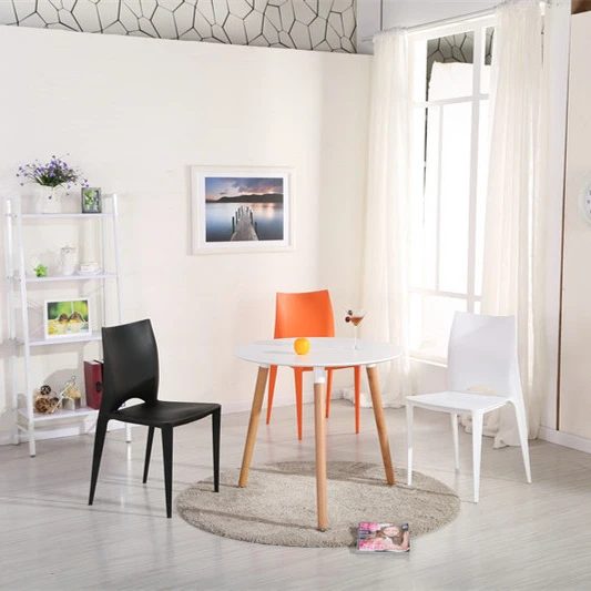 Hot-sale modern home furniture living room chair  Leisure chair No-armrest Stacking Polypropylene  plastic chair