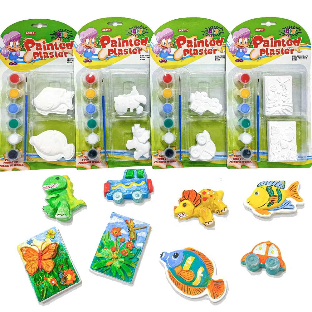 Paint Your Own Plaster Mold Figurines Plaster Painting Set Gift Toys for 3+ Years Ceramic Figurines to Paint