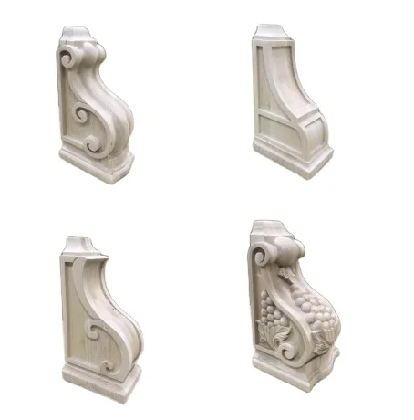 2023 Hand Carved Wood Corbel Antique Solid Wood Corbel Bracket Decorative Wood Carving Square Capitals Corbels