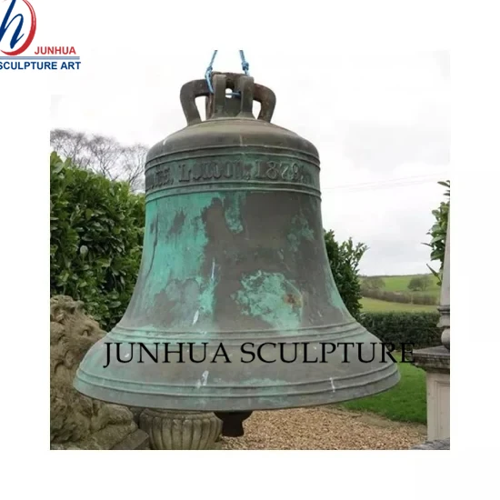Outdoor decorative metal hanging large antique bronze church bell for sale brass church bell sculpture