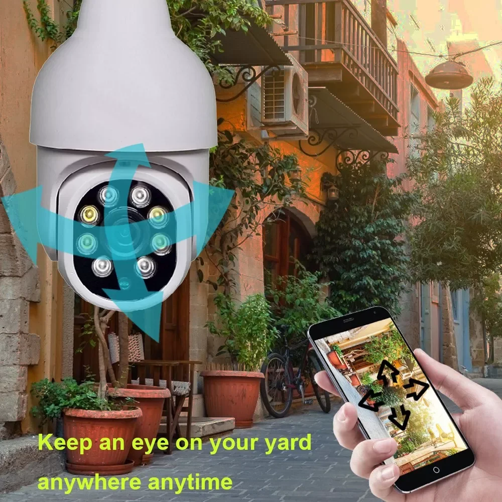 Беспроводная Wi-Fi камера видеонаблюдения с лампочкой 360 градусов 2 4