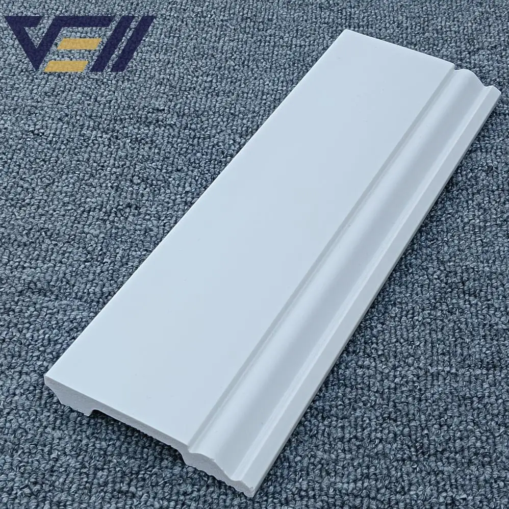 Moistureproof Decorative High Density Wood Pvc Ps Flooring Baseboard Moulding Skirting Board