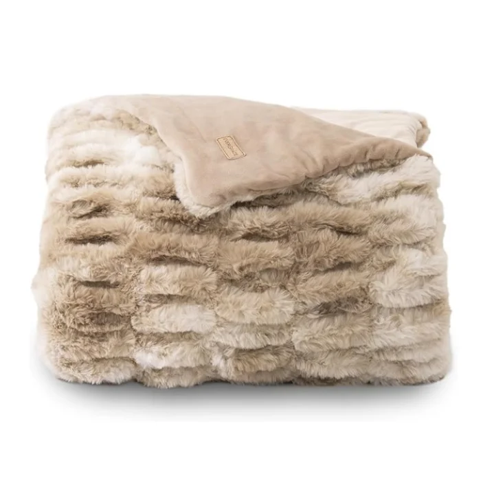 Ultra-Plush Cozy Reversible Ruched Textured Ribbed Faux Rabbit Fur Throw Double Sided Bubble Jacquard Faux Fur Blanket Knitted