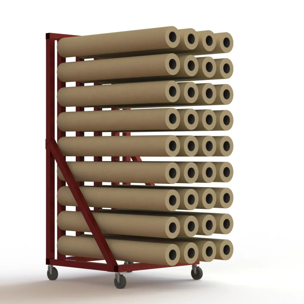 5FT Length Vinyl Rolling Industrial Display Stands , Heavy - Duty Display Stand