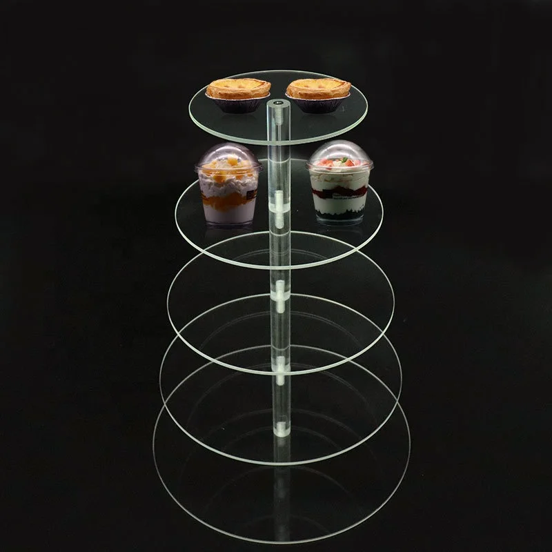 5-Tier Wedding Round Cake Tools Cake Plate Center Stand Handle Rod Cake Stand Wedding Birthday Party Decoration