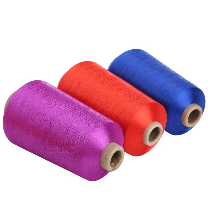 DHOMA dyed polyester FDY Yarn colorful FDY Yarn 75D fdy bright polyester yarn for woven label