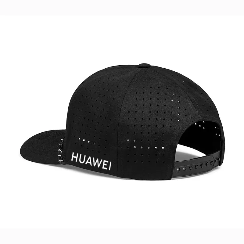 Custom Rubber Patch Laser Waterproof Perforated Sports Caps Hats PVC Patch 5 Panel A frame Performance Baseball Golf Hats Caps