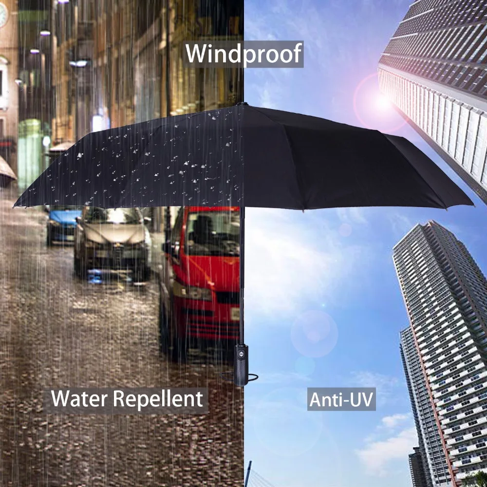 High Quality Windproof Anti UV Water Repellent Auto Open Close Folding Umbrella