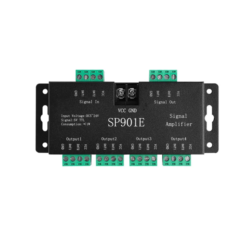 SP901E WS2812B WS2811 WS2813 SK6812 WS2815 WS2801 SK9822 RGB Addressable LED Pixel Strip Matrix Panel SPI Signal Amplifier