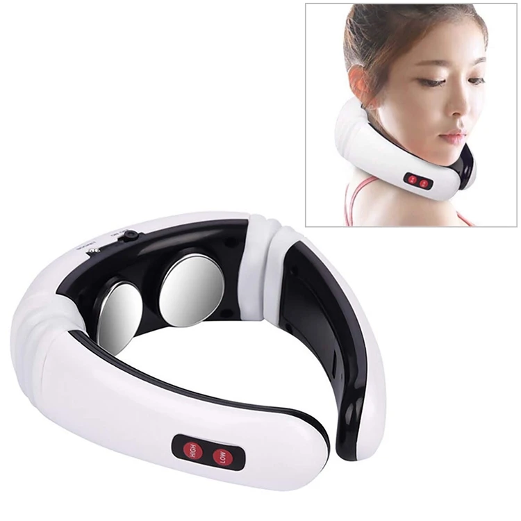Intelligent Wireless Portable Electric Pulse Neck Massager with 4 heads