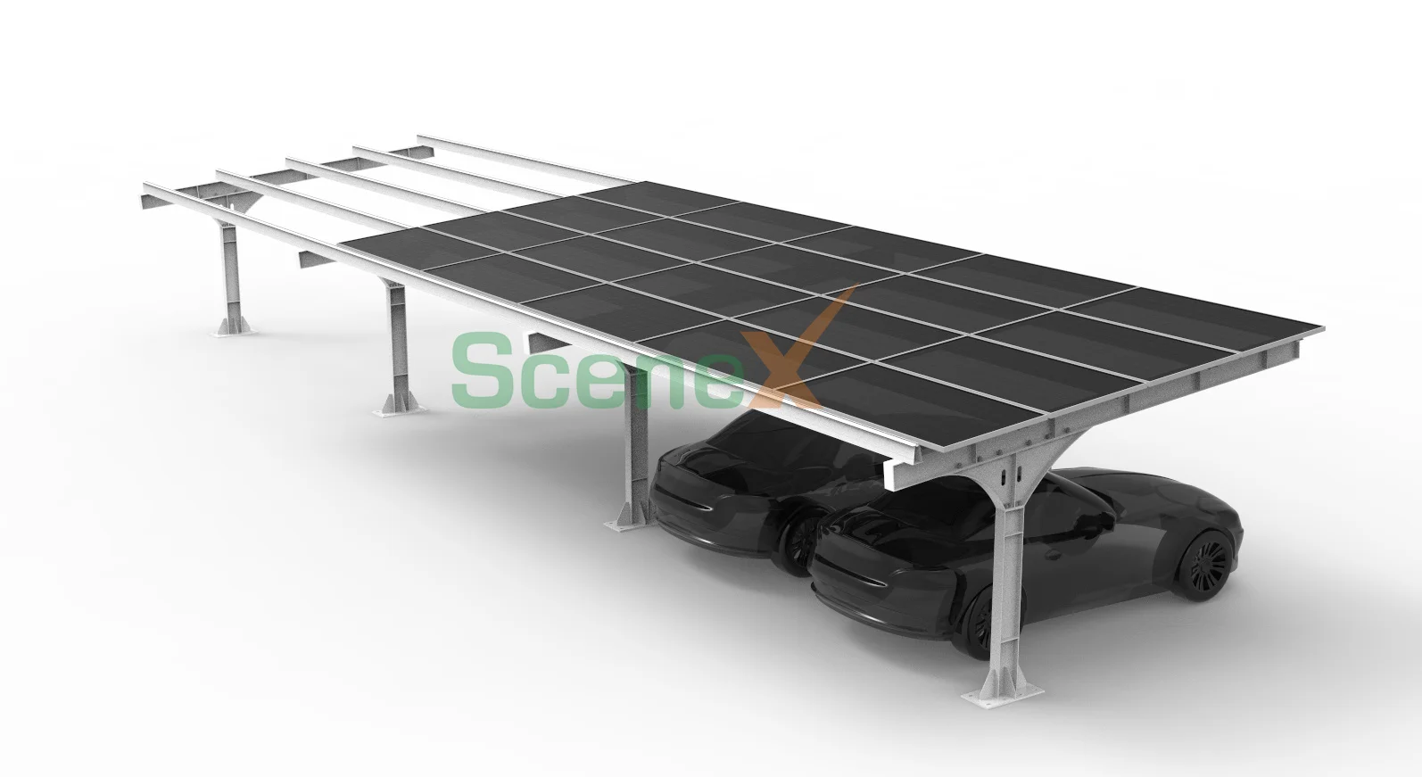 Super Stable Steel solar PV mounting Structure  Car Parking Carport Frame Car Parking Shed for solar EV port charging station