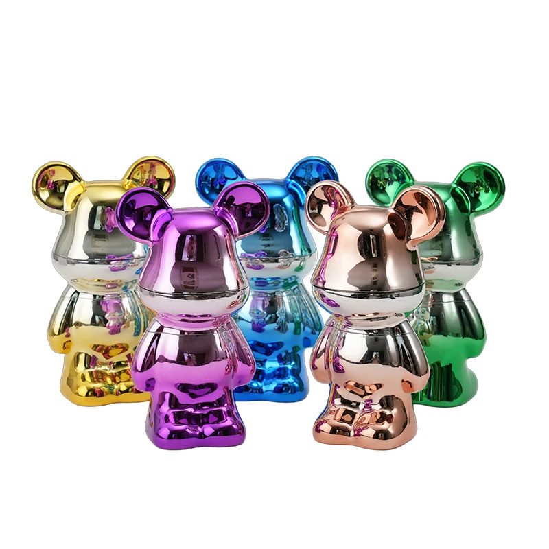 Factory 2024 new multi-color violent bear Tobacco grinder two-color electroplated zinc alloy violent bear Herb Grinder