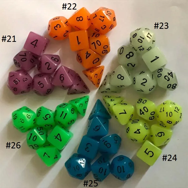 7pcs/set Dice Gift Set Tabletop Roleplaying PRTG Games Resin Polyhedral DND Dice