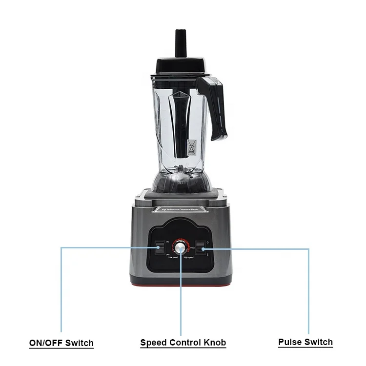 1680W Multi-Functional Stainless Steel Smoothie Ice Heavy Duty Commercial Blender  For Catering Industry
