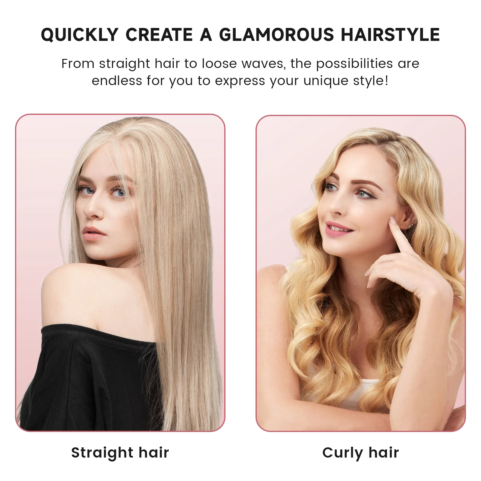 3 in 1 Hair Styler 450F Thermal Brush Hot Comb Heated Hair Brush Hair Curler and Straightening Brush with Negative Iron