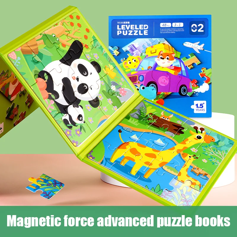 Kids New Cartoon Animals/ Vehicle Wooden Puzzle Baby Montessori Toy Educational Learning Toys for Children