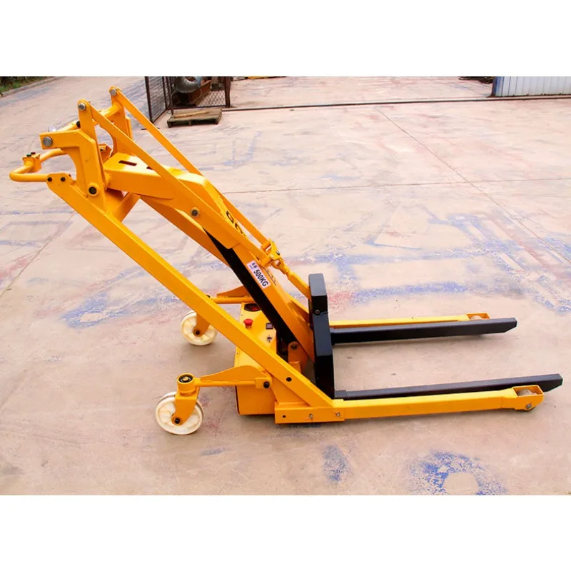 Hot selling electric small portable hydraulic loading and unloading crank arm handling stacker truck