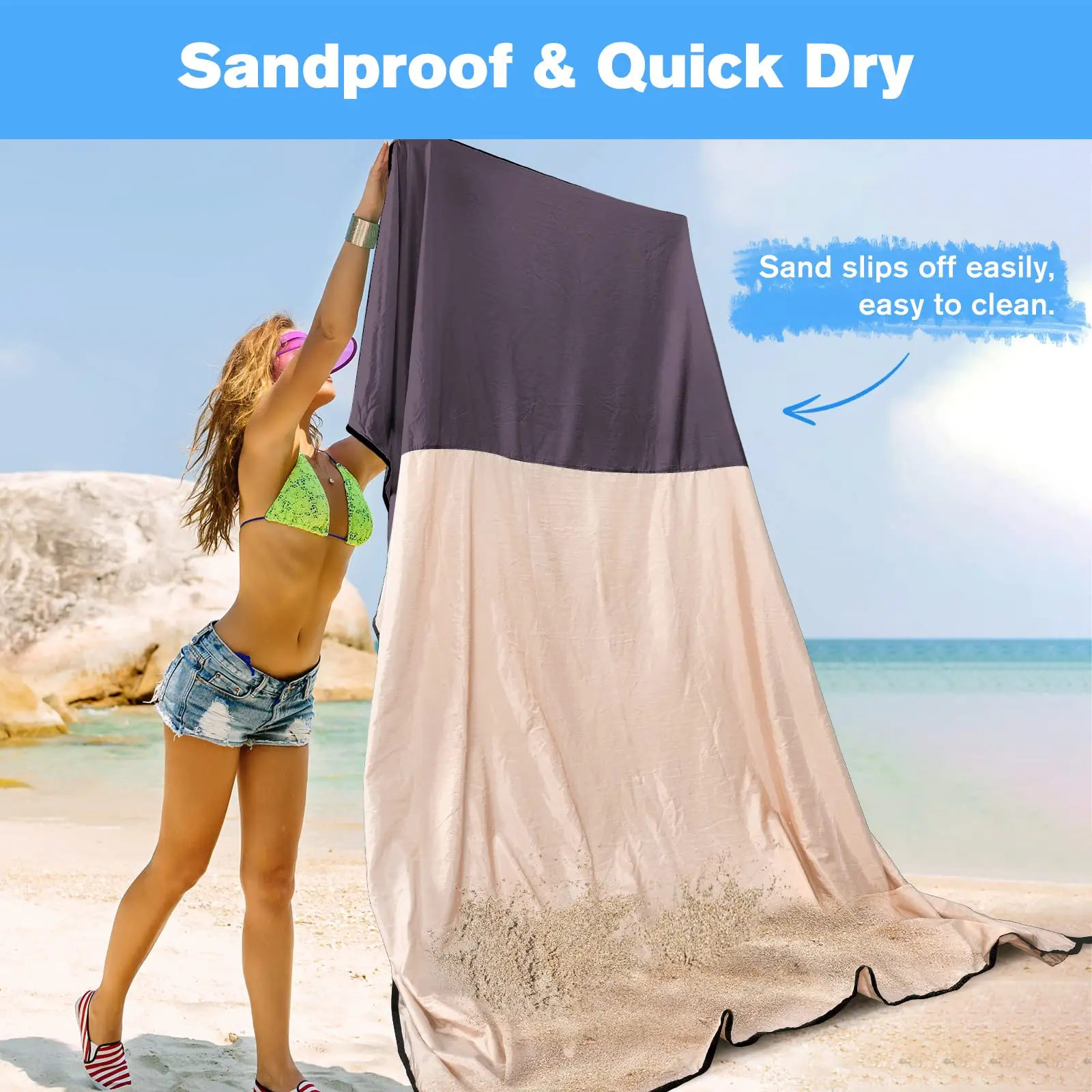 Extra Large Sand Free Blanket Waterproof Sand proof Beach Blanket Beach Mats