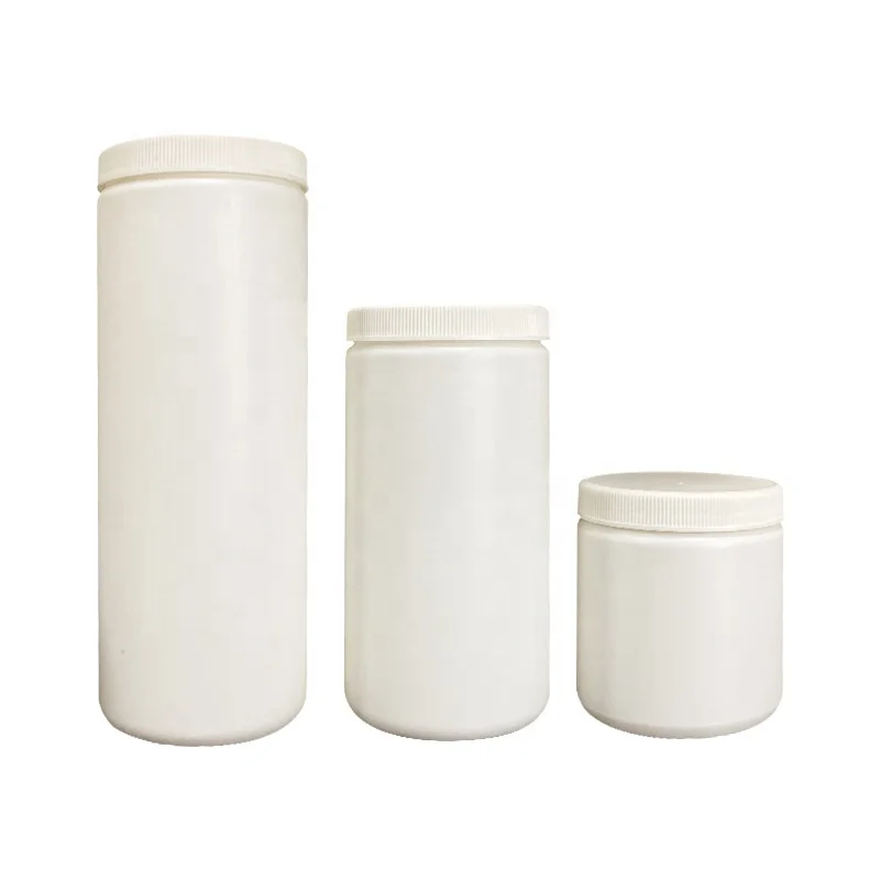 200cc  500cc 700cc  wholesale HDPE  white plastic protein powder container  wide mouth plastic capsule bottle
