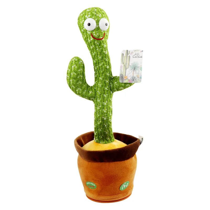 Hot Selling Many language Singing Rocking Wiggling Dancing Songs Game Educational USB Charging Cactus Plush Toys For Kids Gift