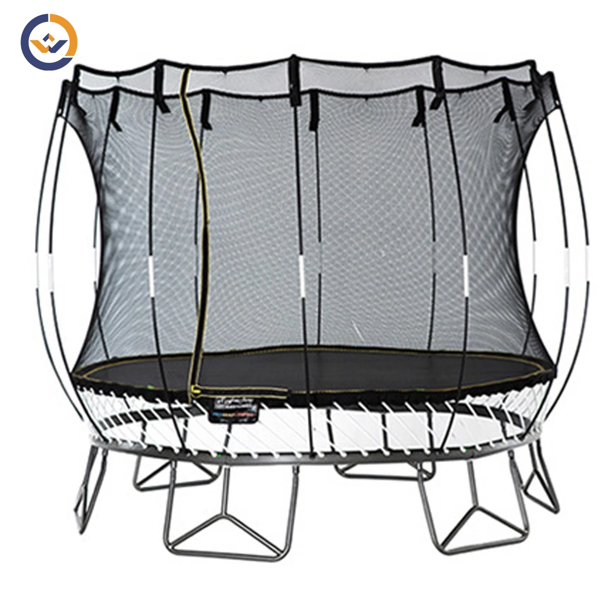 Soft Edge Outdoor Trampoline for kids with enclosure net leaders basketball Hoop