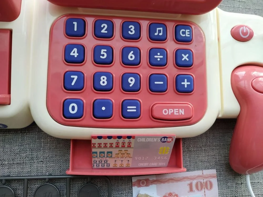 New product plastic educational pretend play supermarket cash register set toys for kids