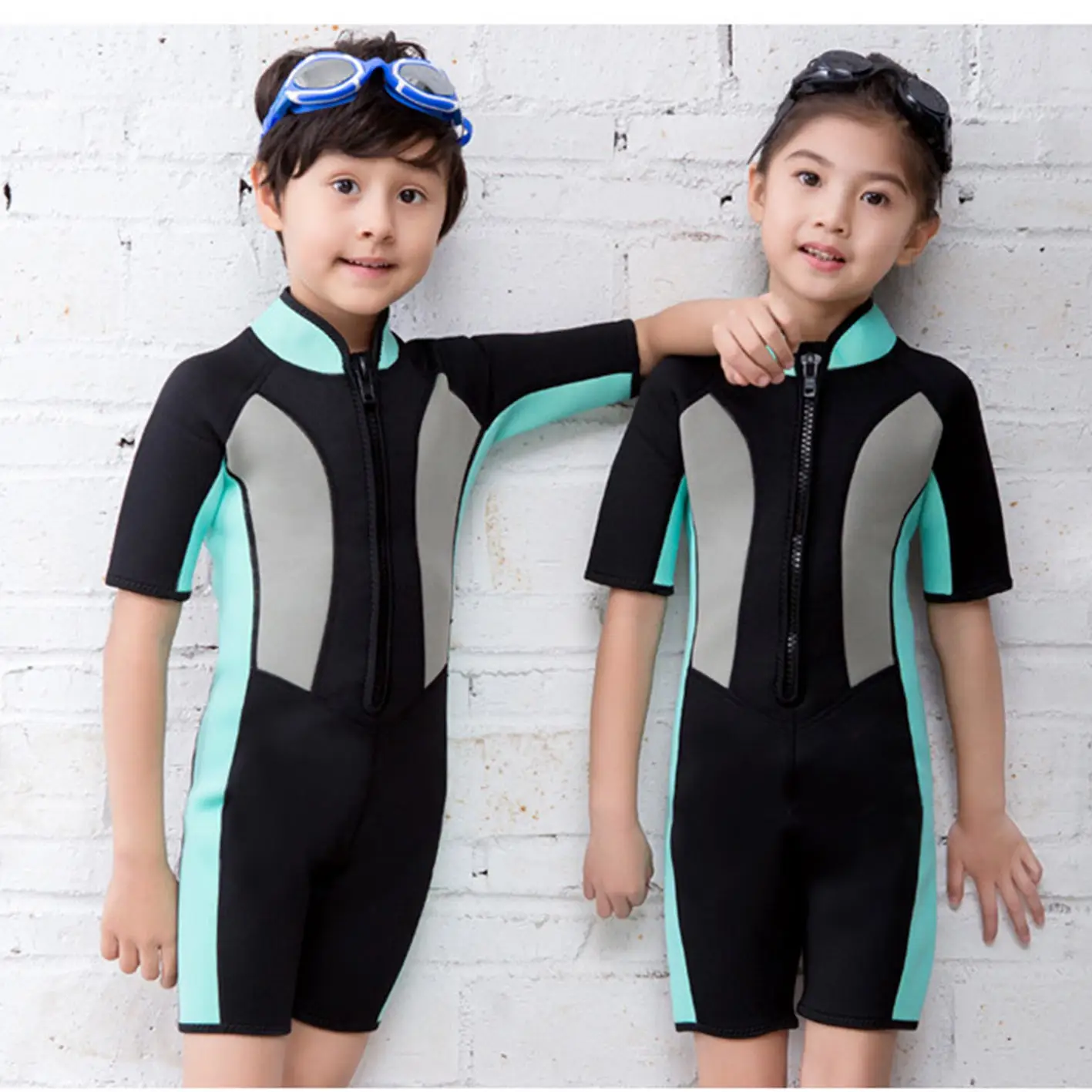 Kids Wetsuit Toddlers 2.5mm Shorty Diving Suits Front Zipper 3mm Full Suits Back Zip Wet Suits Neoprene Thermal Swimsuits Keep W