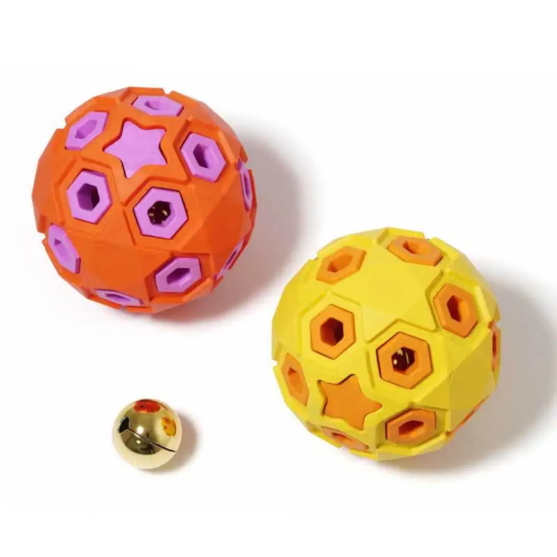 Dog Hard Chew Rubber Toys Durable Bell/Light Dog Balls for Aggressive Chewers Pet Leakage Ball Toy