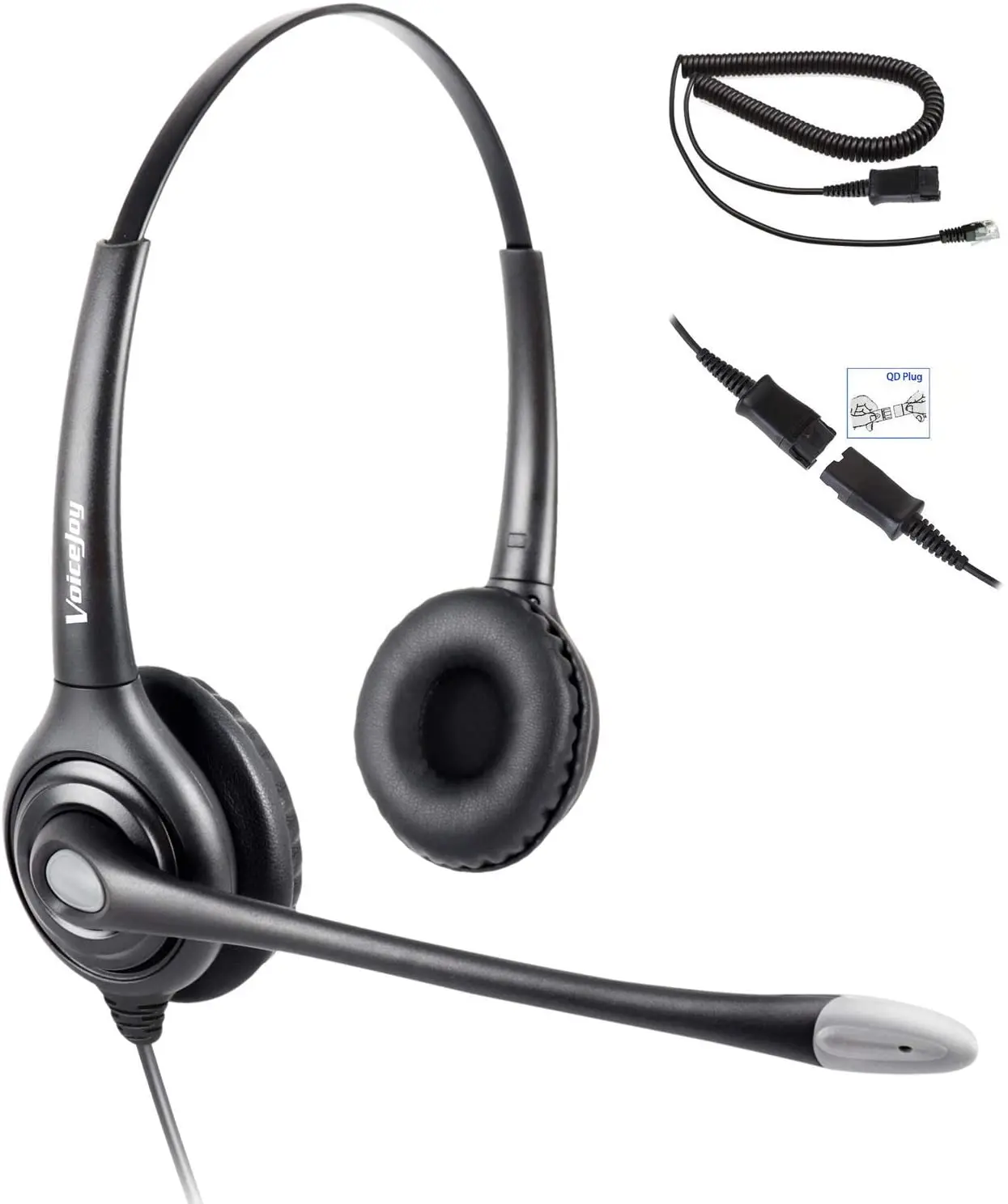 VoiceJoy Office Telephone Headset for Yealink T21 T42 Models and Grandstream GXP1400 212