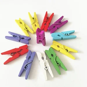 rainbow color birch wood mini pegs colored pegs DIY toys wooden clothe pins