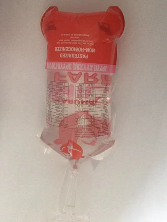 OEM Made Printed Orange Juice ice Lolly Pop Plastic Soft Tube Bag Shape Sealed Injected Laminated Plastic Drink Beverage Pouch
