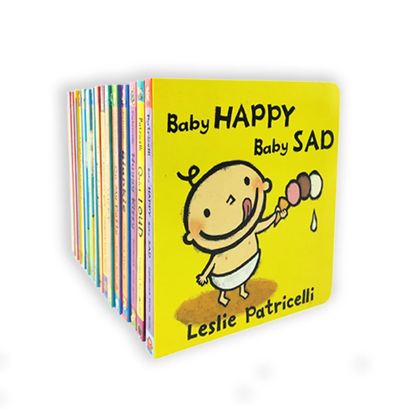 
 Полноцветные детские книжки с картинками Лесли Patricelli в твердой обложке, детские книжки, английские просвечивающие книжки, полный набор из 16  