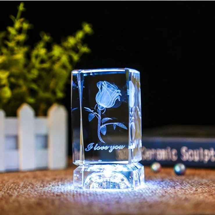 Gleam Custom Creative Wholesale 3d Dragon K9 crystal cube 3d laser crystal cube