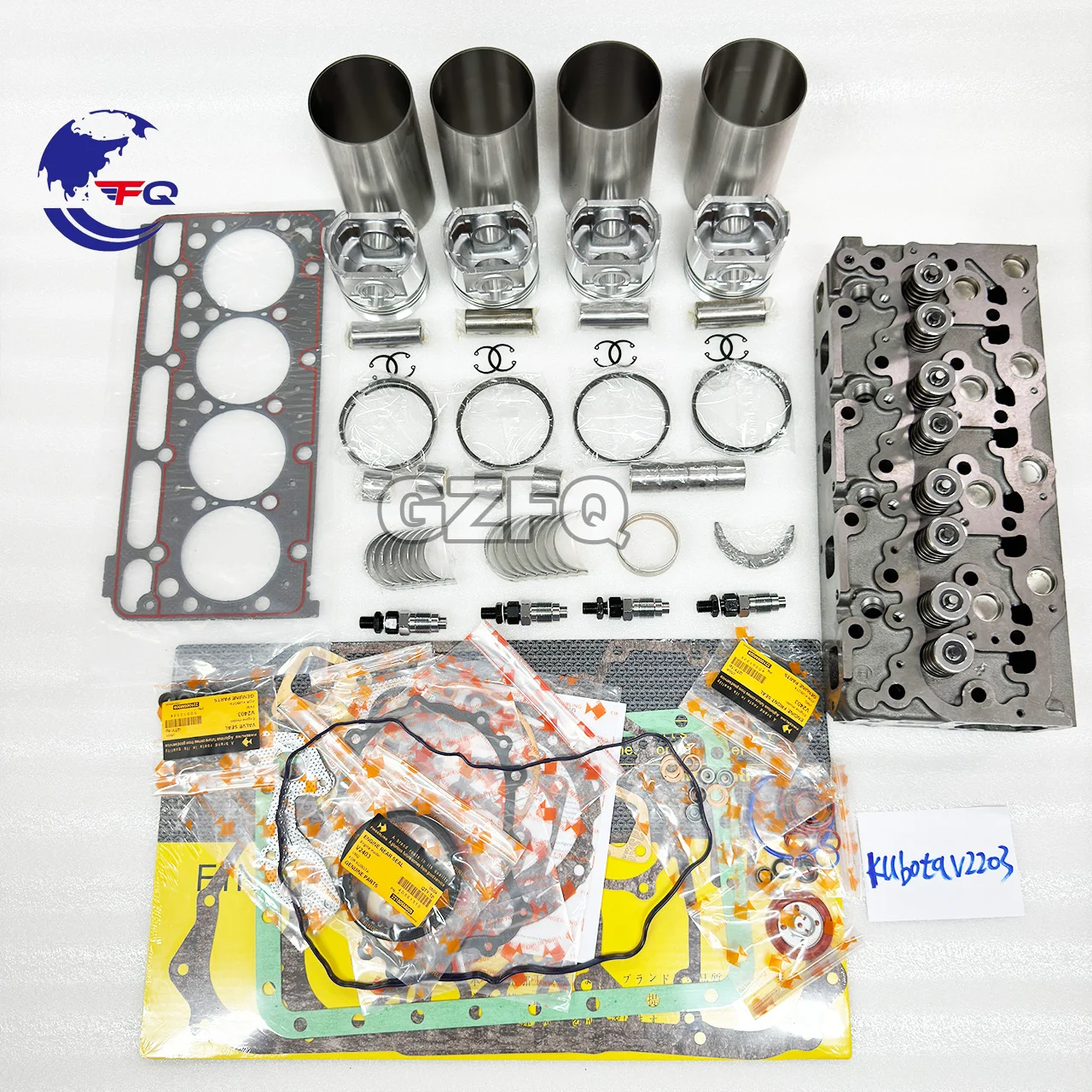 Запасные части двигателя Kubota V1505-T V1505 V2203 V2003 V2403-T V2403 V3800-T V3800 комплект для капитального ремонта поршневых вкладышей