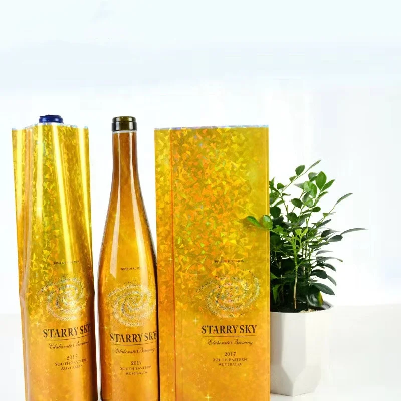 Laser PVC Heat Shrink Sleeve Labels For Cosmetic Beverage Wine Bottles Shrinkable Wrap Labels with Logo Printing
