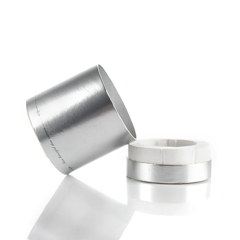 OEM Biodegradable Paper Tube Empty Cosmetic Containers Silver Cardboard Round Tube