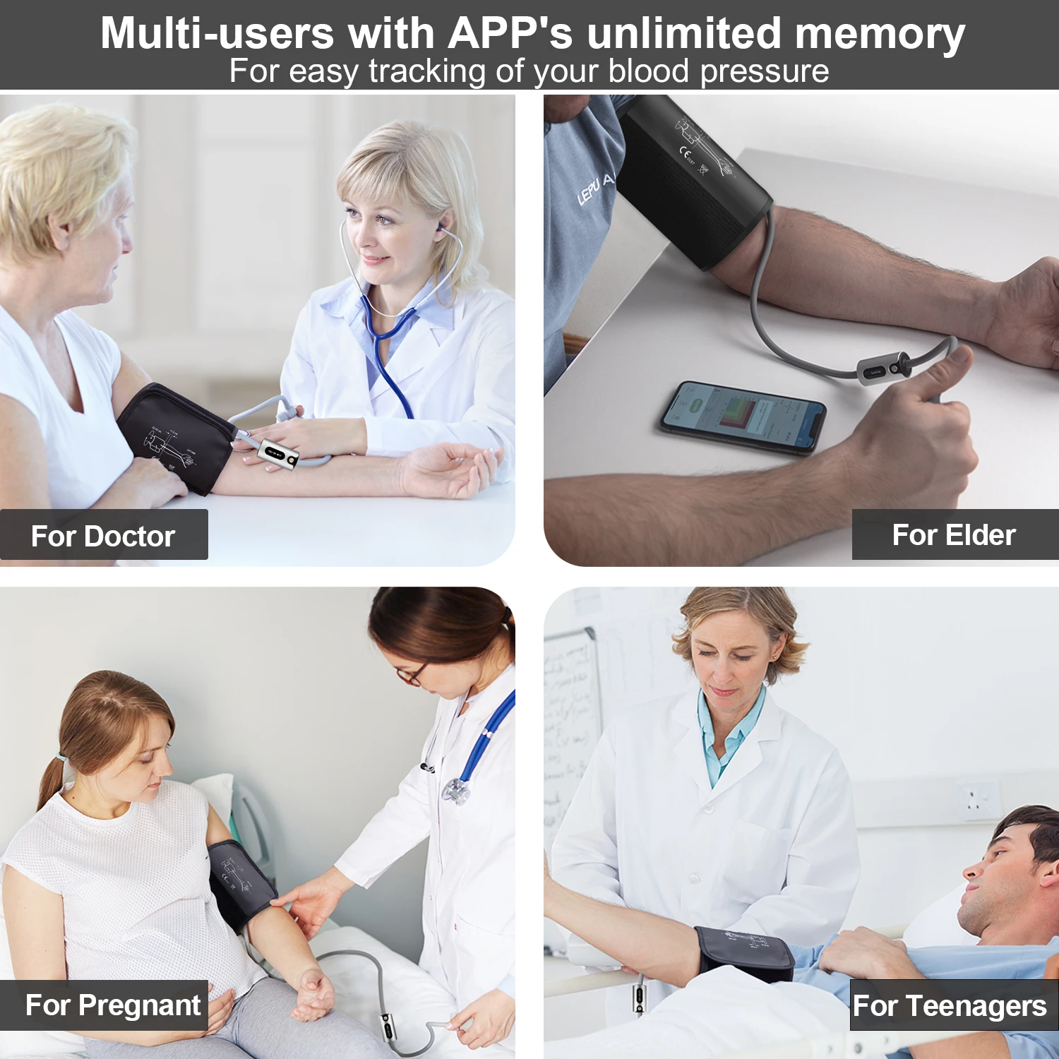 Wellue BP1S Wireless Electronic Mercurial Blood Pressure Monitor Sphygmomanometer