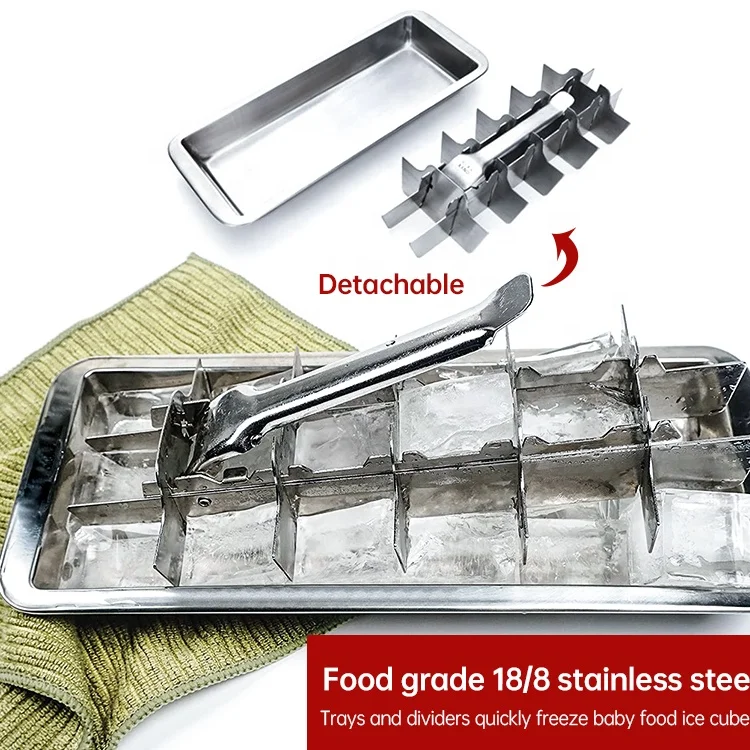 12 Cavity Food Grade Ball Shape Ice Tray Ice Ball mold stainless ice cube tray bottle